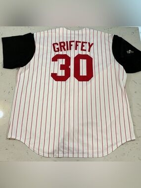 KEN GRIFFEY JR Jersey Majestic Cincinnati Reds Vintage Mens Size 2X Baseball
